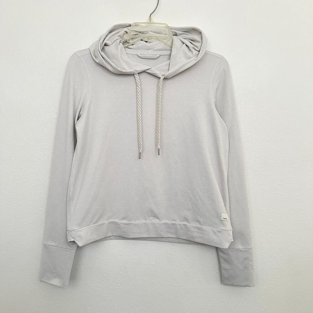 Vuori Halo Hoodie Sweater Ecru Heather White Athleisure Yoga Women's Small